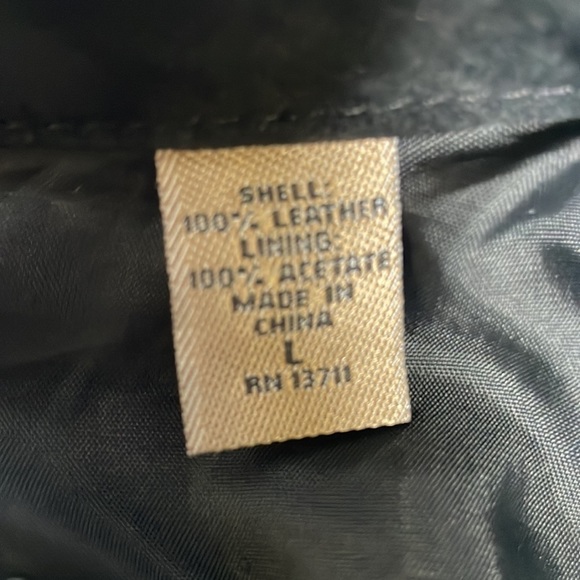 I.E. Relaxed brand black suede leather jacket. Two pockets. Front zip. Large‎ - Picture 12 of 13